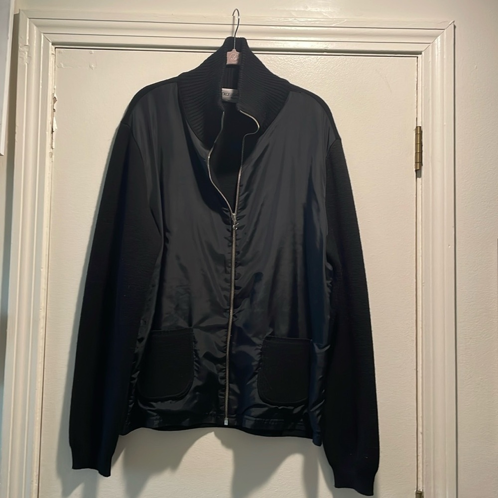 Dolce & Gabbana Maglie Vintage Hybrid Black Zip Up Knit Sweater Jacket